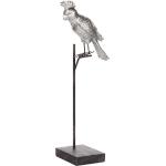 Dekoratív figura ezüst fekete műgyanta 50 cm madár