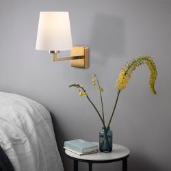 Fali lámpa, textil búrával, arany | Profil