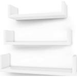 Magasfényű Modern Fehér Falra szerelhető Fali polcok 3 darab / csomag 