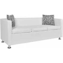 fehér 3-személyes műbõr kanapé
