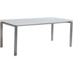 Fehér Étkezõasztal Ezüst Lábak Rozsdamentes Acél 8 személyes 220 x 90 x 76 cm Modern Design