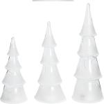 3 Dekoratív Karácsonyfa Szettben Fehér Üveg LED Világítás Díszek Ünnepi Dekorációs Kiegészítõk