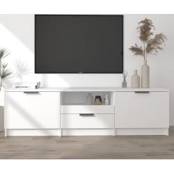 fehér szerelt fa TV-szekrény 140 x 35 x 40 cm
