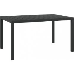 fekete alumínium és WPC kerti asztal 150 x 90 x 74 cm