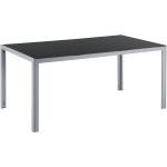 Kültéri Ebédlõasztal Fekete Üveg Asztallappal Alumínium Kerettel 160 x 90 cm