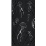 Fekete-fehér strandtörölközõ 90x180 cm Jellyfish – DecoKing