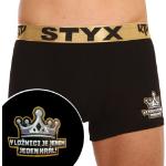 Fekete férfi boxeralsó Styx / KTV sport gumi - arany gumi (GTZK960) XXL