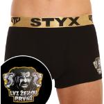 Fekete férfi boxeralsó Styx / KTV sport gumi - arany gumi (GTZL960) XXL