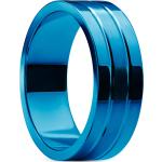 Szálcsiszolt Férfi Kék Lucleon Nemesacél gyűrűk Rozsdamentes acélból 48 