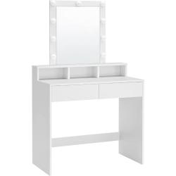 Fésülködõasztal tükörrel és szabályozható fénnyel, 80 x 145 x 40 cm, fehér