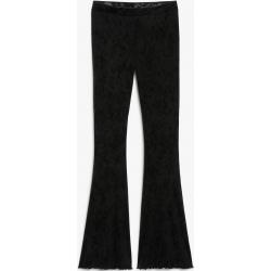 Flared velvet trousers - Black