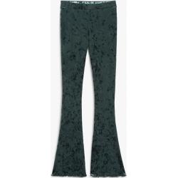 Flared velvet trousers - Turquoise