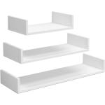 Modern MDF Fehér GL Falra szerelhető Könyvespolcok 3 darab / csomag 