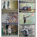 Graffiti fali művészet Banksy vászonfestmény gyerekek pisilnek Színes esõ Absztrakt plakátok és nyomatok fali képek a nappaliba