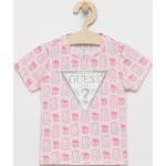 Feliratos Elasztán Rózsaszín Guess Gyerek pólók 6 éveseknek 