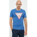 Férfi Feliratos Kék Guess Feliratos pólók Bio összetevőkből L-es 
