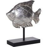 Dekoratív figura ezüst műgyanta 38 cm tükrös hal