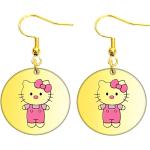 Feliratos Arany Hello Kitty Fülbevalók Rozsdamentes acélból 