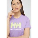 Női Feliratos Gyapjú Lila Helly Hansen Kereknyakú Feliratos pólók Bio összetevőkből XS-es 
