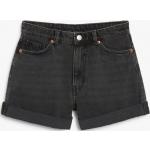 High waist denim shorts - Black