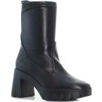 Női Lezser Fekete Högl Extra széles Téli cipők Cipzáros kapoccsal - 7-9 cm-es sarokkal Borjúbőr akciósan 41-es méretben 