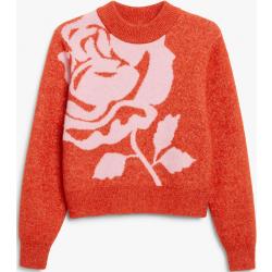 Jacquard knit sweater - Red