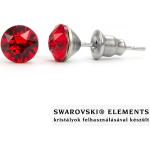 Jazzy piros SWAROVSKI® kristályos fülbevaló Aries -Light Siam Kerek