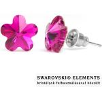 Jazzy sötét rózsaszín Swarovski® kristályos fülbevaló - Virág Fuchsia