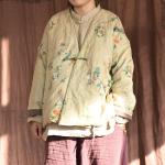 Női Vintage Virágos Szövet Lila Hosszu ujjú Bélelt Átmeneti & Tavaszi kabátok Egy méretű 