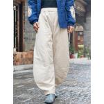 Női Vintage Vászon Bézs Téli Ülepes nadrágok Egy méretű 