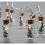 NEXOS Karácsonyi dekoratív lánc 8 LED üvegek fákkal