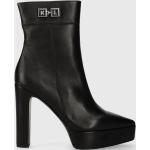 Női Lezser Bőr Fekete Karl Lagerfeld Platform cipők Cipzáros kapoccsal - Hegyes orral 40-es méretben 
