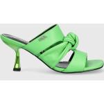Női Szexi Bőr Zöld Karl Lagerfeld Utcai papucsok - 7-9 cm-es sarokkal akciósan 36-os méretben 
