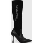 Női Szexi Bőr Fekete Karl Lagerfeld Tűsarkú cipők - Hegyes orral 35-ös méretben 