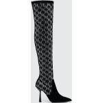 Női Szexi Fekete Karl Lagerfeld Tűsarkú cipők Cipzáros kapoccsal - Hegyes orral Szarvasbőr 35-ös méretben 