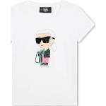 Feliratos Elasztán Fehér Karl Lagerfeld Gyerek rövid ujjú pólók 