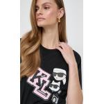 Női Klasszikus Feliratos Fekete Karl Lagerfeld Kereknyakú Feliratos pólók Bio összetevőkből XS-es 