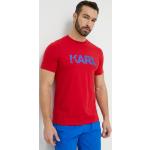 Férfi Feliratos Piros Karl Lagerfeld Kereknyakú Feliratos pólók Bio összetevőkből M-es 