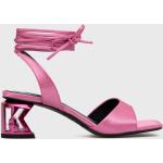 Női Rózsaszín Karl Lagerfeld Tűsarkú Szandálok Fűzős kapoccsal 