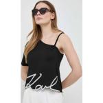 Aszimmetrikus Női Elegáns Elasztán Fekete Karl Lagerfeld Rövid ujjú pólók XS-es 