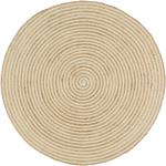 Modern Juta Fehér Kör alakú szőnyegek 150 cm átmérővel 