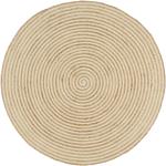 Modern Juta Fehér Kör alakú szőnyegek 90 cm átmérővel 
