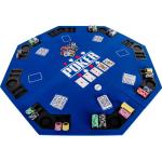 GamesPlanet® Kihajtható nyolcszögletű póker asztallap kék