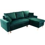 Kinyitható kanapé, megfordítható L alakkal, sötétzöld - COPENHAGUE - Butopêa