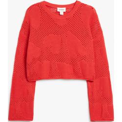 Knitted openwork sweater - Red