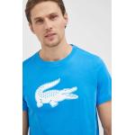 Lacoste t-shirt kék, férfi, nyomott mintás