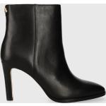 Designer Női Szexi Bőr Fekete Ralph Lauren Tűsarkú cipők Cipzáros kapoccsal 40-es méretben 