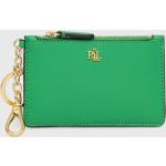 Designer Női Bőr Zöld Ralph Lauren Cipzáras pénztárcák 