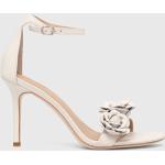Designer Női Szexi Bőr Fehér Ralph Lauren Tűsarkú cipők Csatos kapoccsal 36-os méretben 