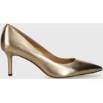 Designer Női Szexi Bőr Arany Ralph Lauren Tűsarkú cipők - Hegyes orral - 7-9 cm-es sarokkal akciósan 41-es méretben 